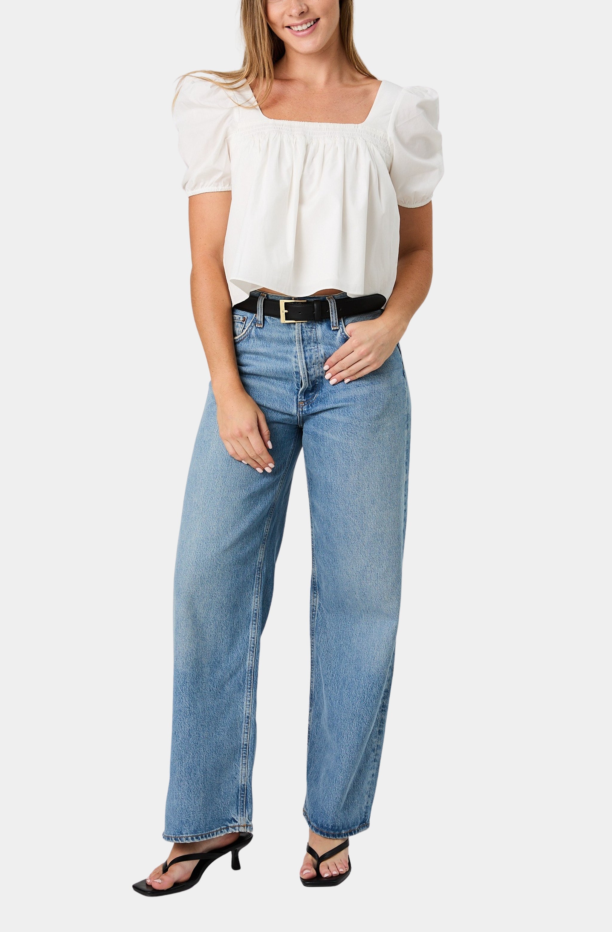 Cambria Cotton Puff Sleeve Top