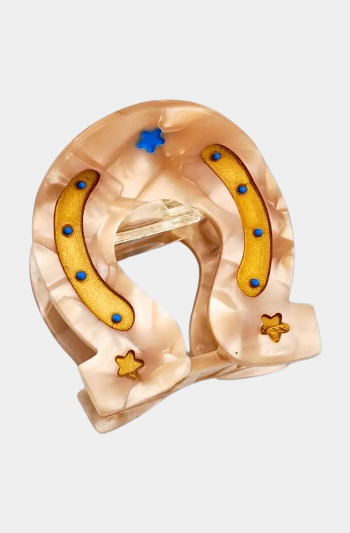 Hand-Painted Mini Horseshoe Claw Hair Clip