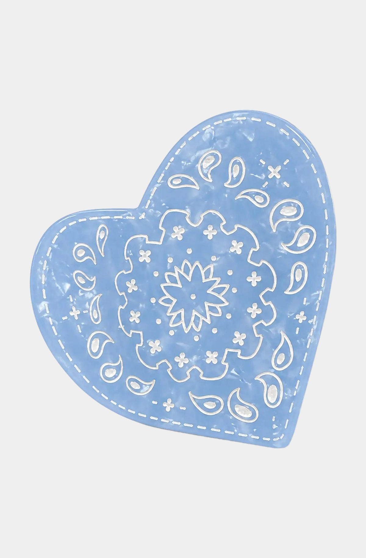 Hand-Painted Paisley Heart Claw Hair Clip