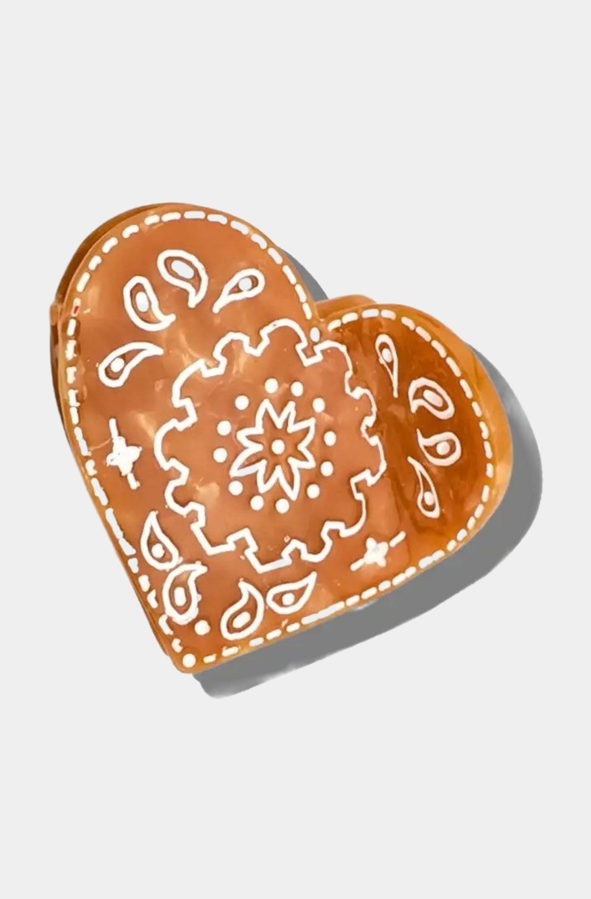 Hand-Painted Mini Paisley Heart Claw Hair Clip