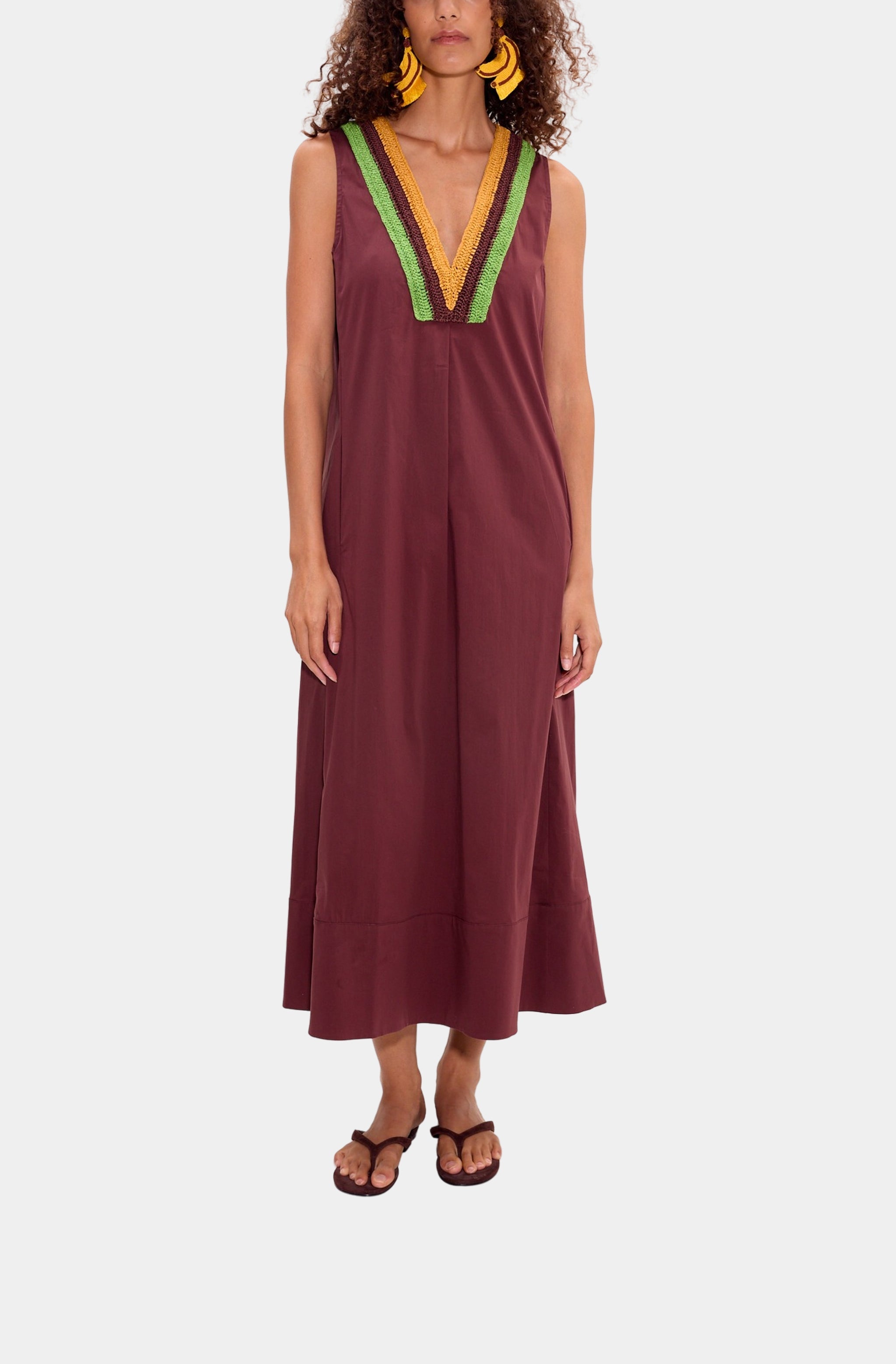 Mar Crochet Poplin Dress