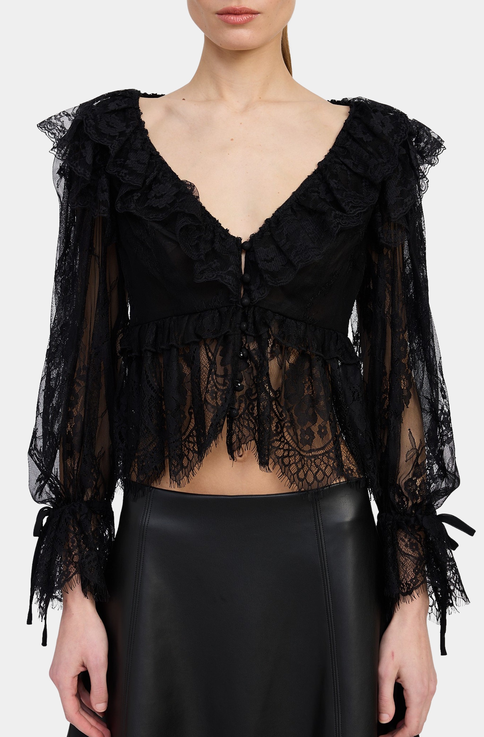 Peregrine Lace Peplum Top