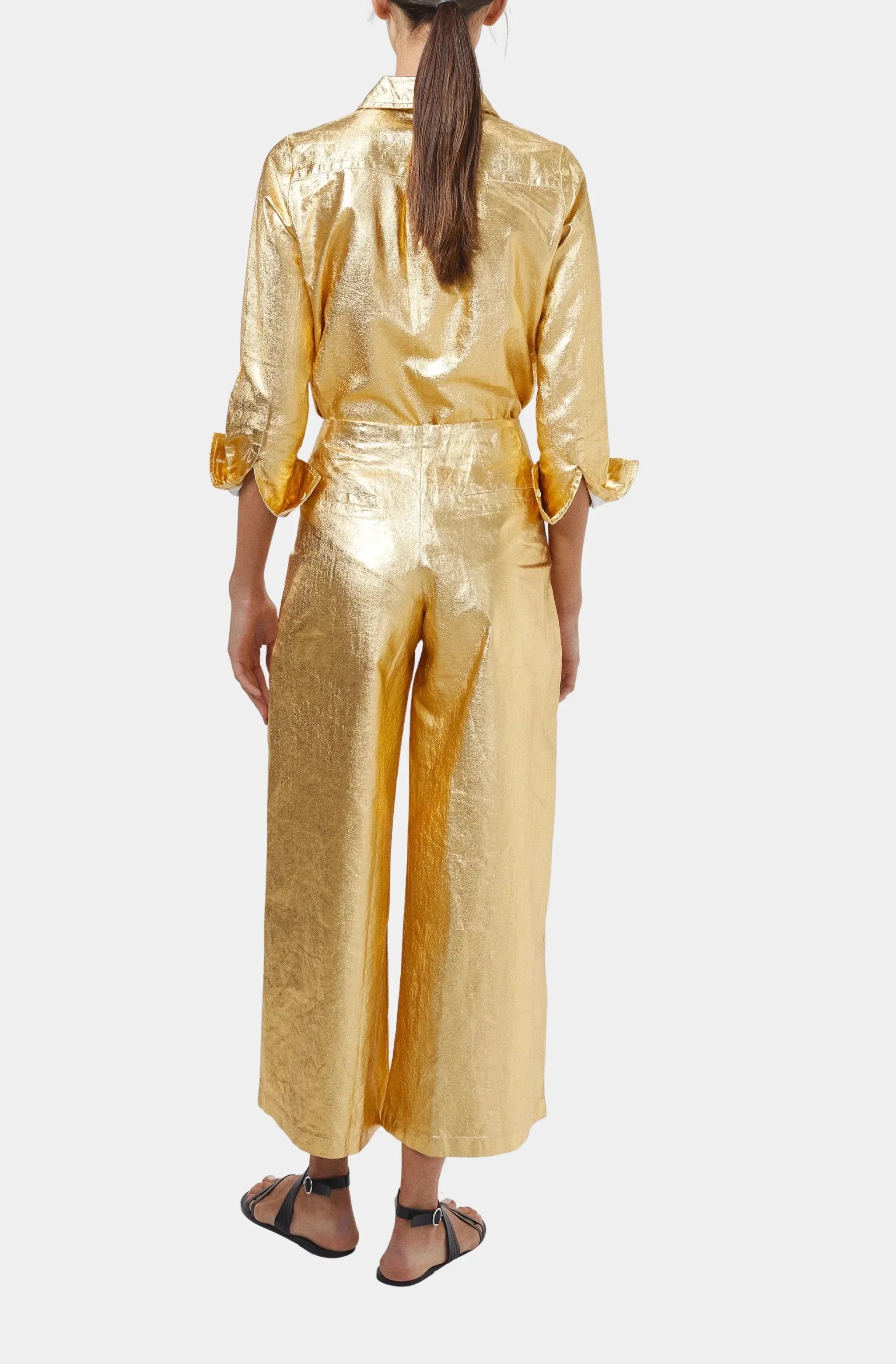 Culotte Metallic Linen Pant