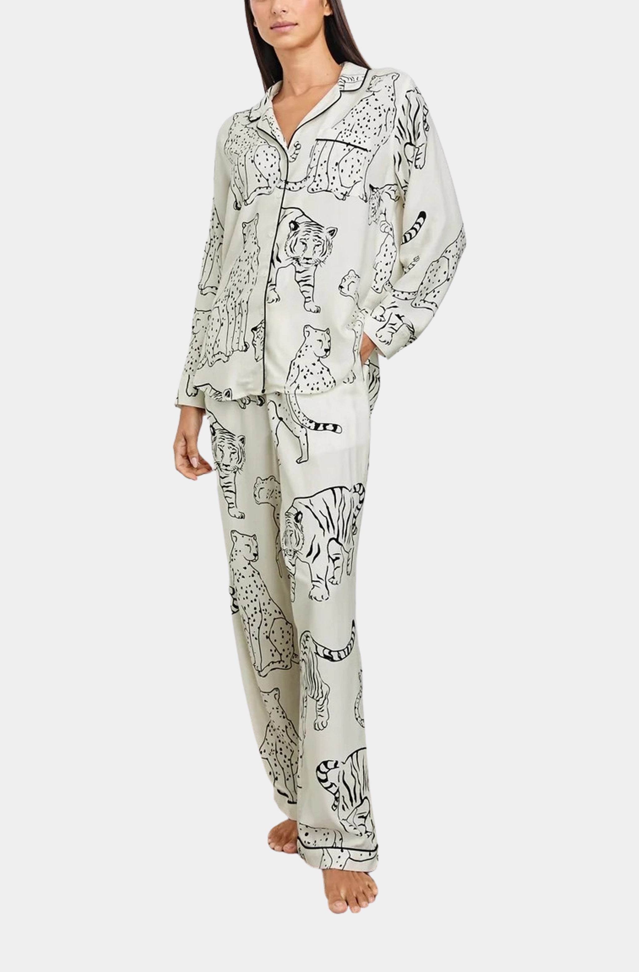 Luna Pajama Set featuring animal design, side view