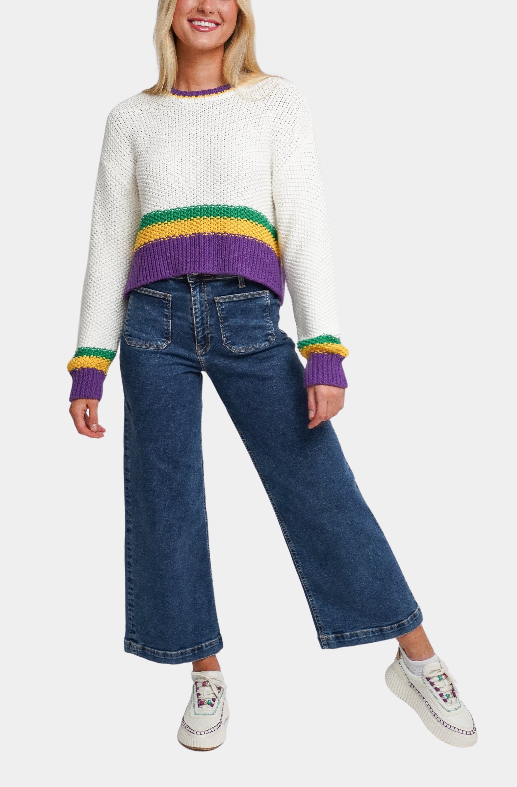 Hemline Exclusive Only One Mardi Gras Sweater