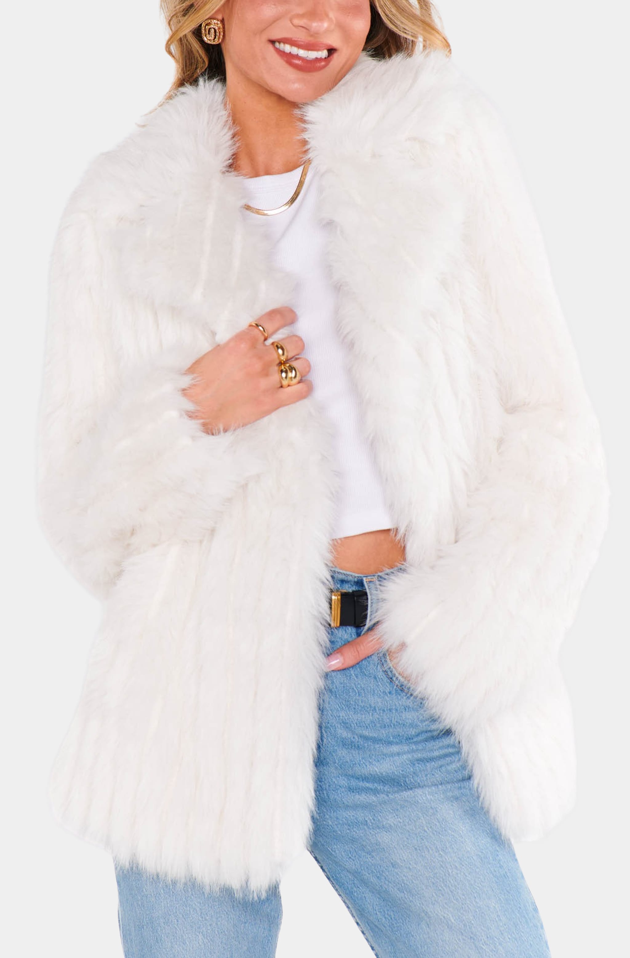 Salt Lake Fur Coat with layered accessories