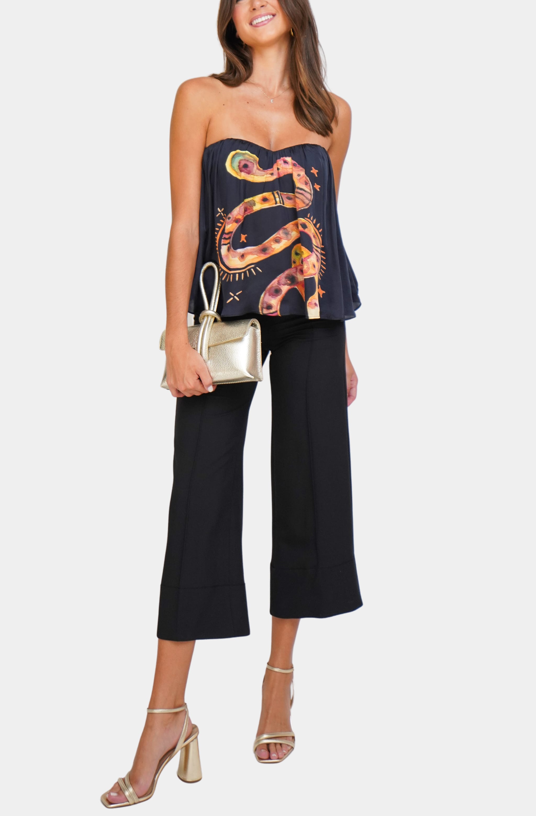 Stylish Charmer Scarf Top with snake motif