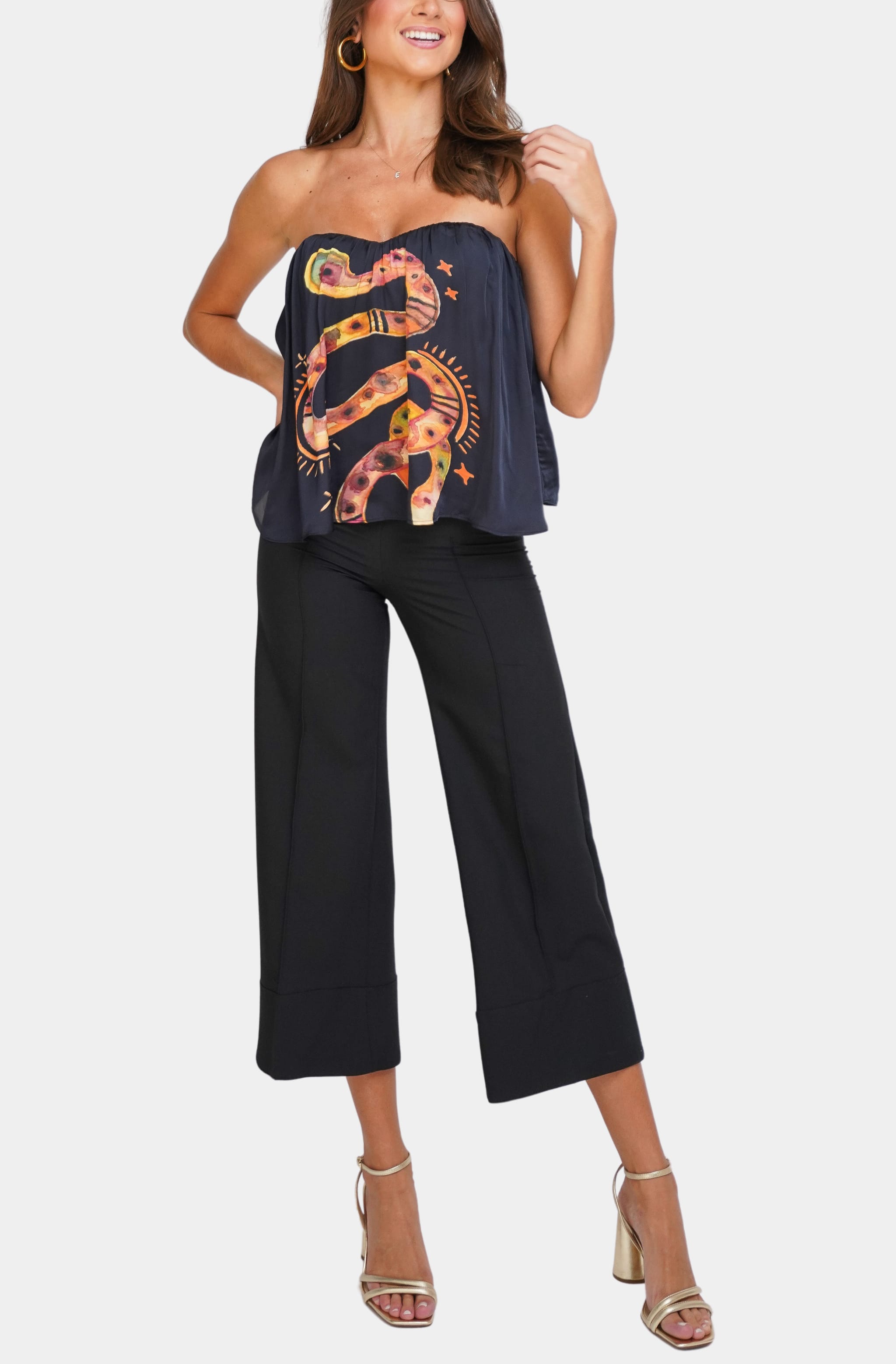 Charmer Scarf Top featuring bold snake design