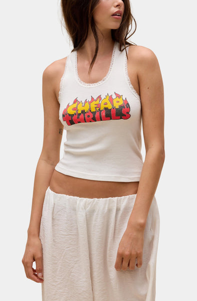 Cheap Thrills Lace Trim Tank – HEMLINE French Quarter
