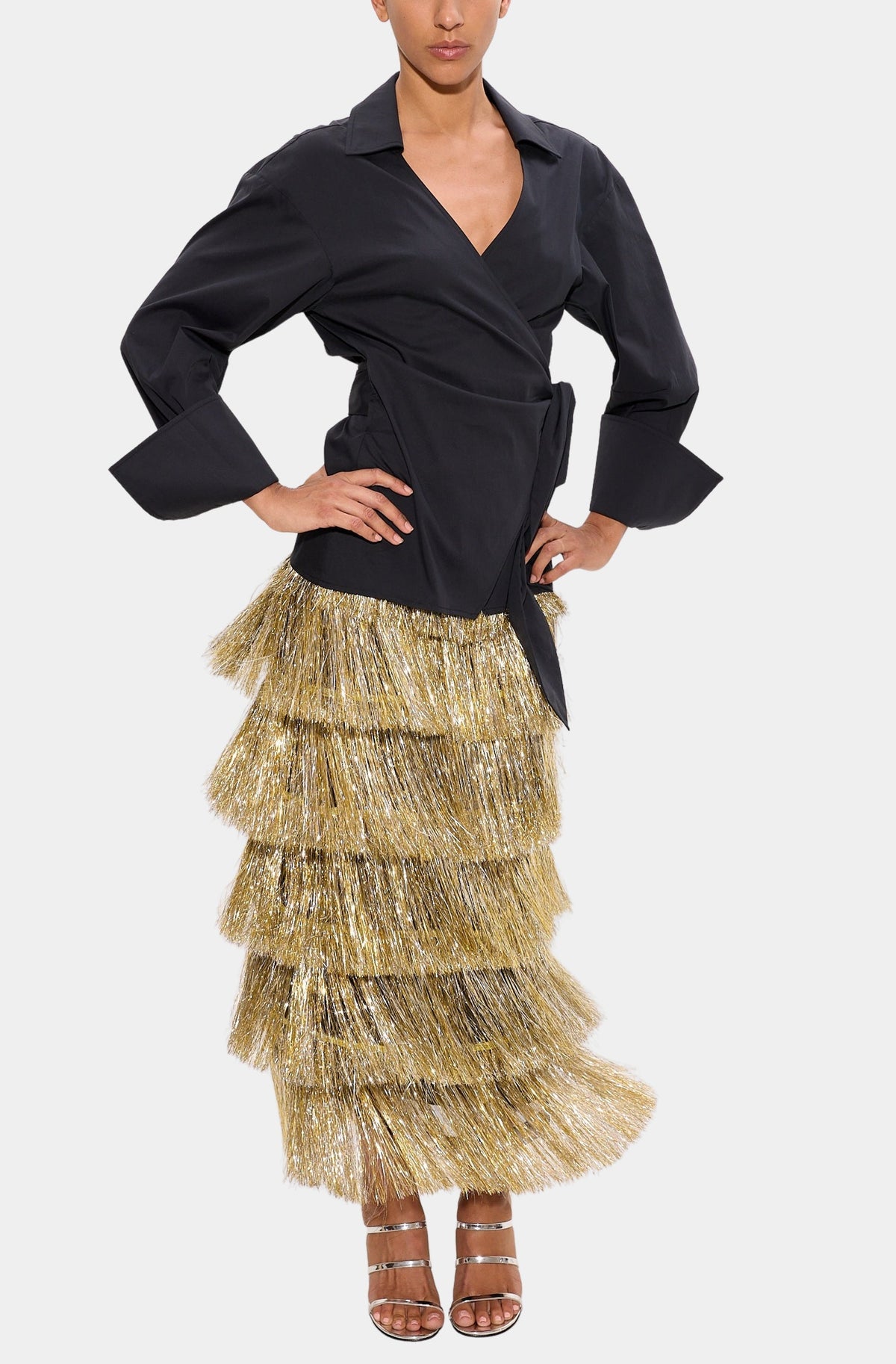 Liv Metallic Fringe Skirt