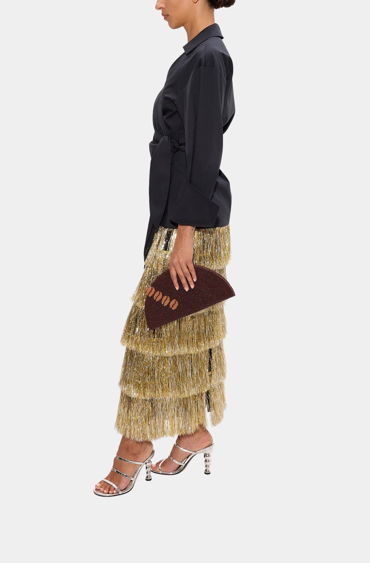 Liv Metallic Fringe Skirt