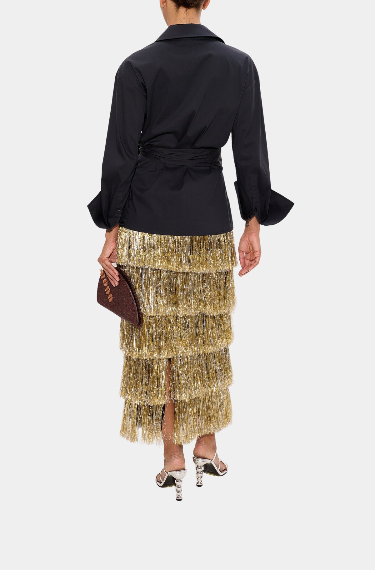 Liv Metallic Fringe Skirt