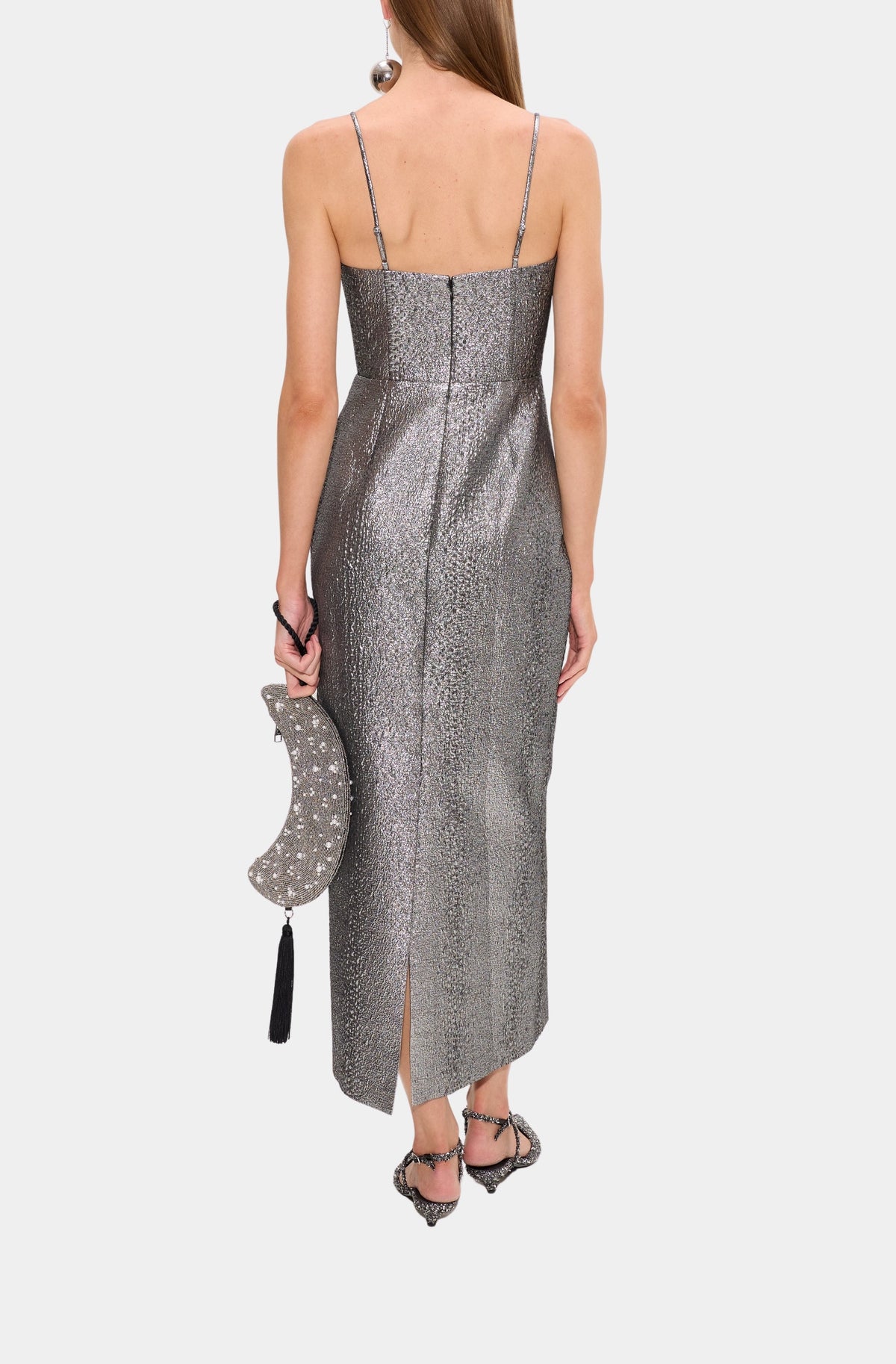 Verdelle Metallic Midi Dress