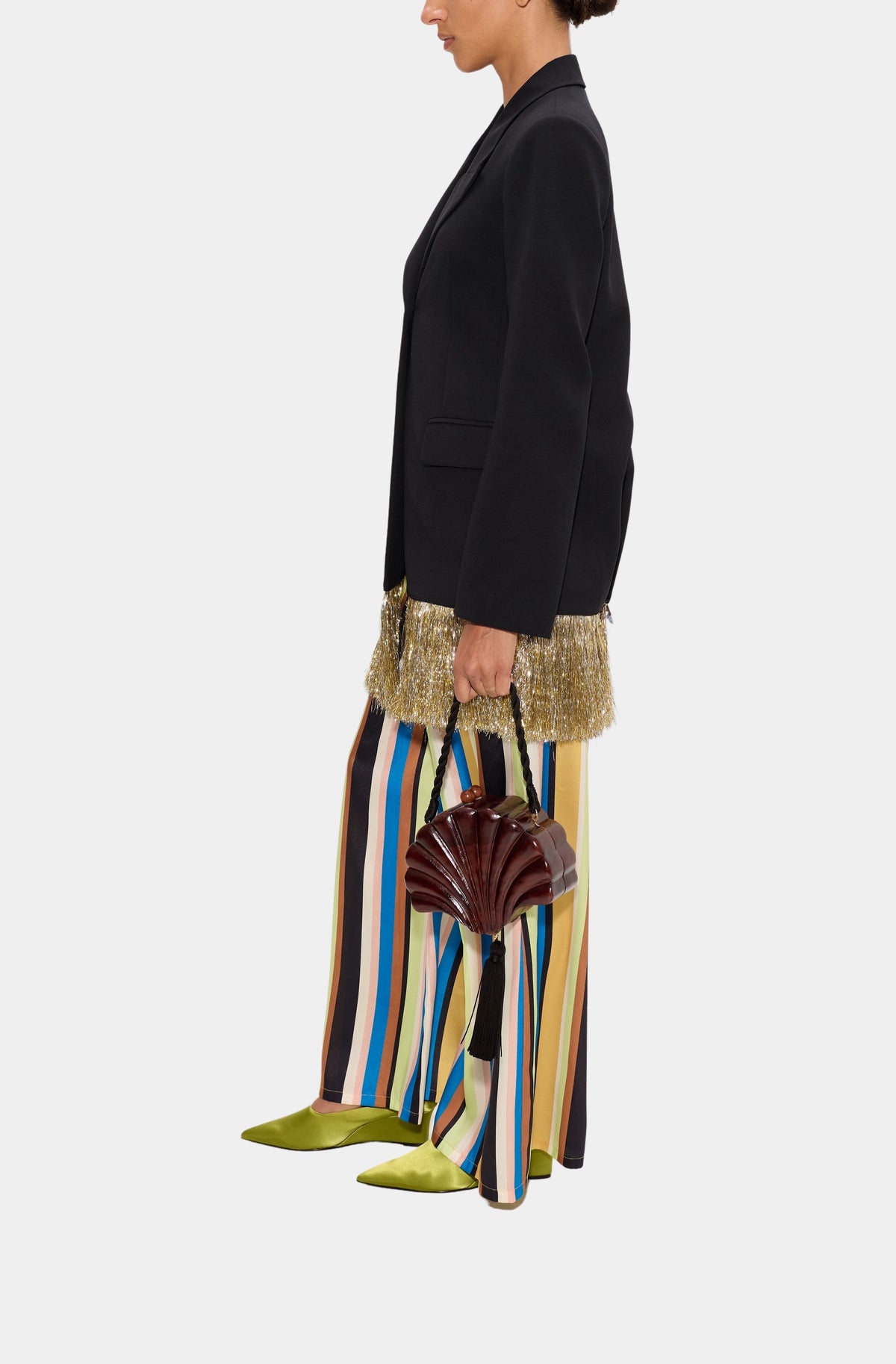 Odette Crepe Fringe Blazer