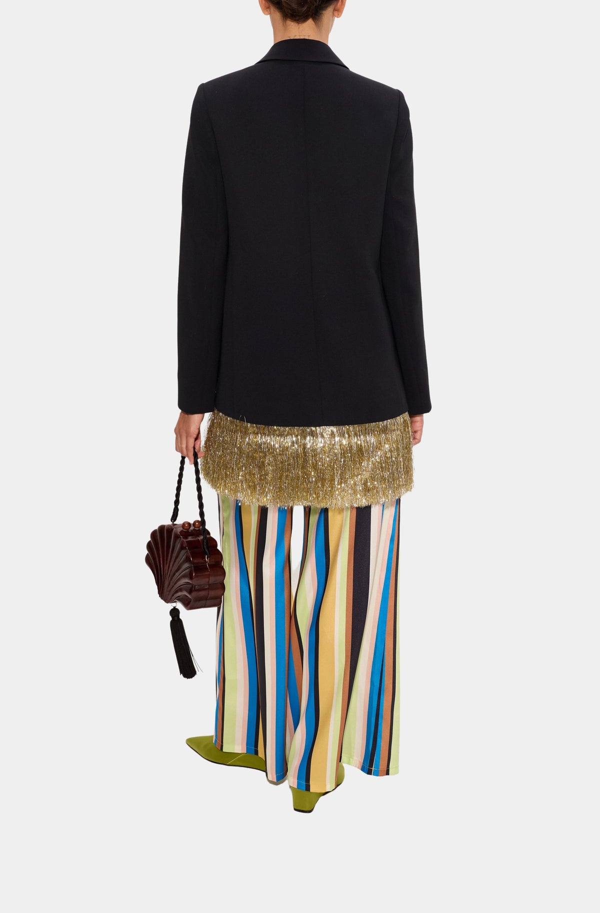 Odette Crepe Fringe Blazer