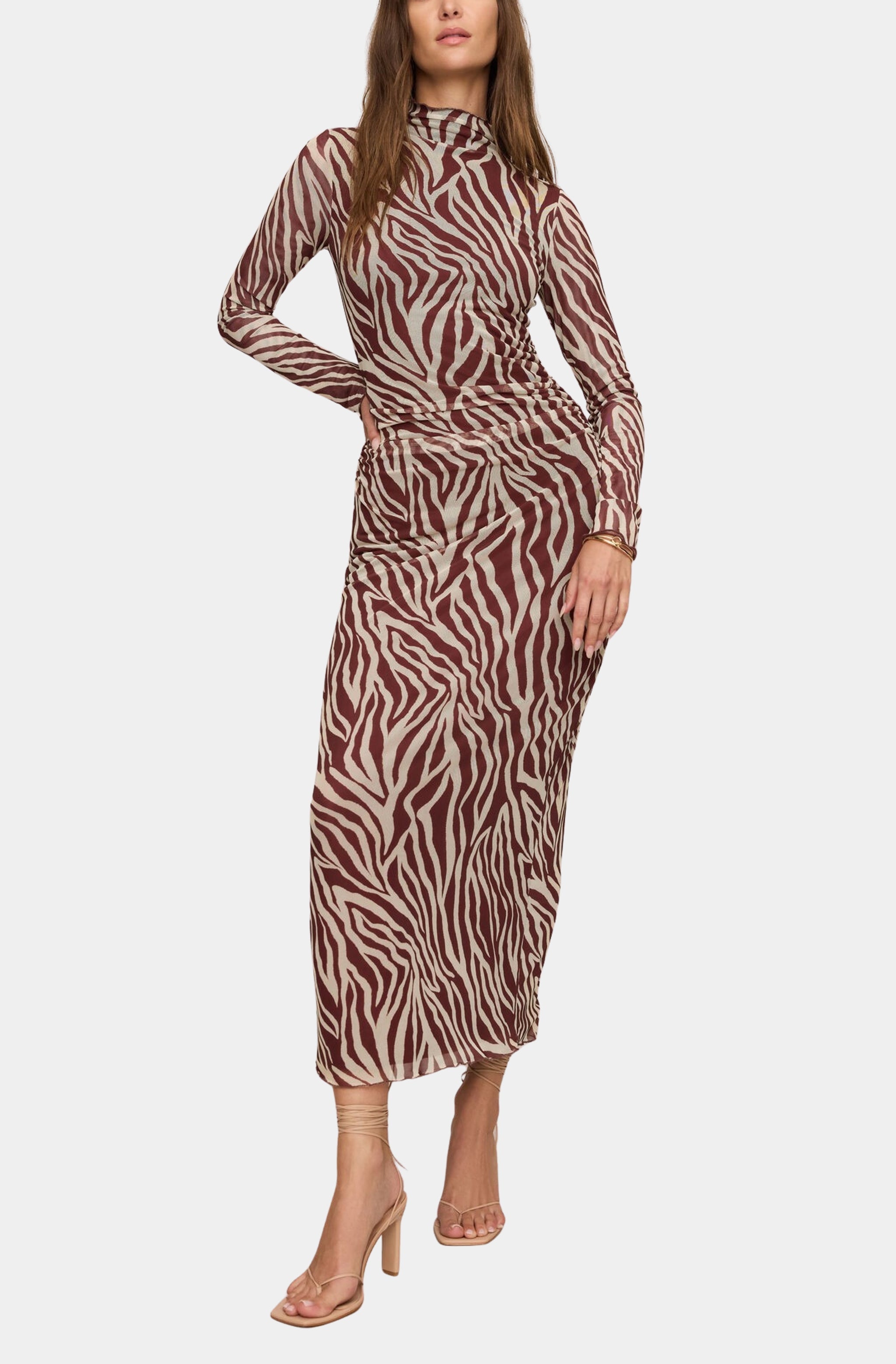 Sevilla Zebra Mesh Midi Dress