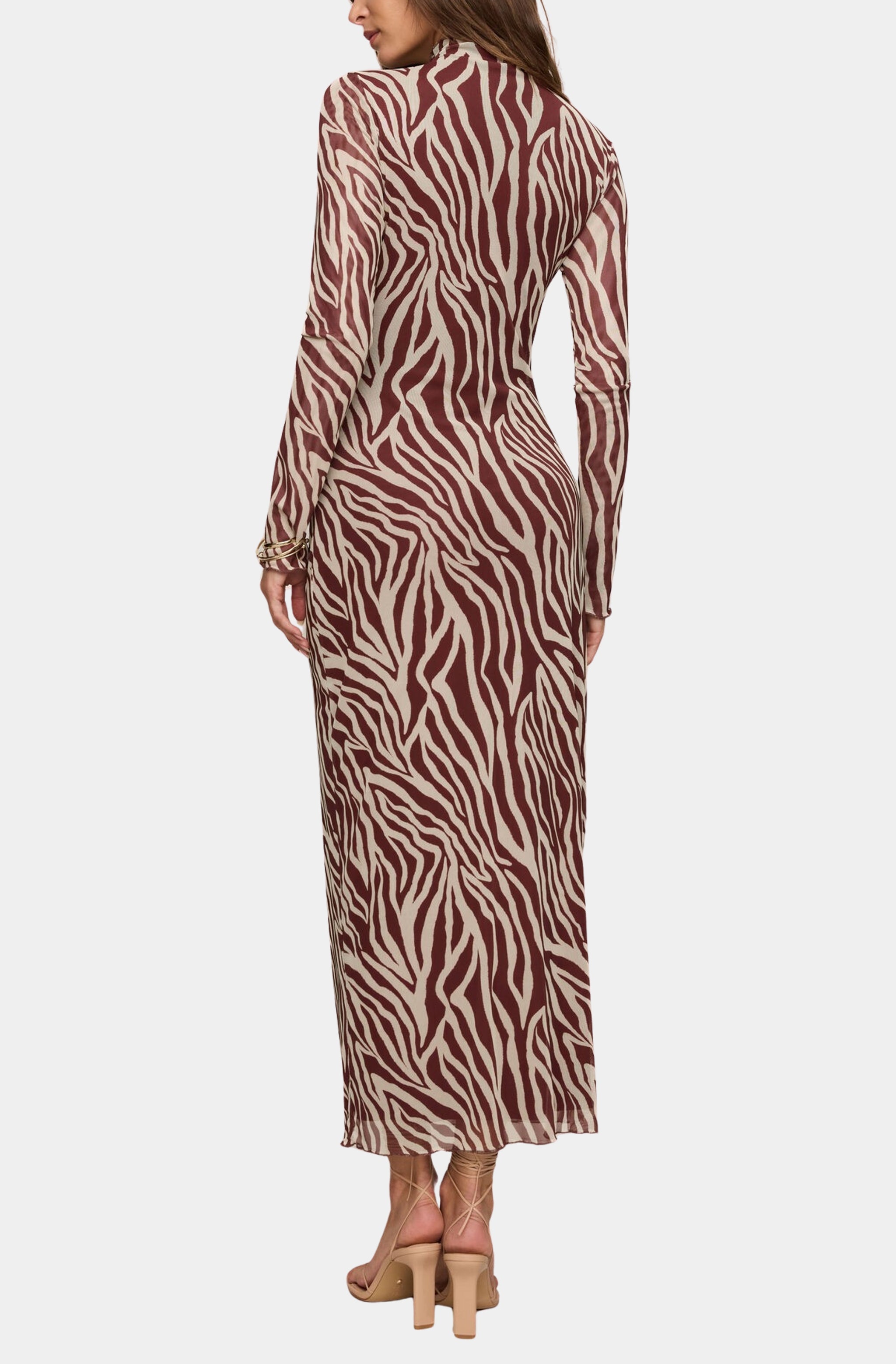 Sevilla Zebra Mesh Midi Dress