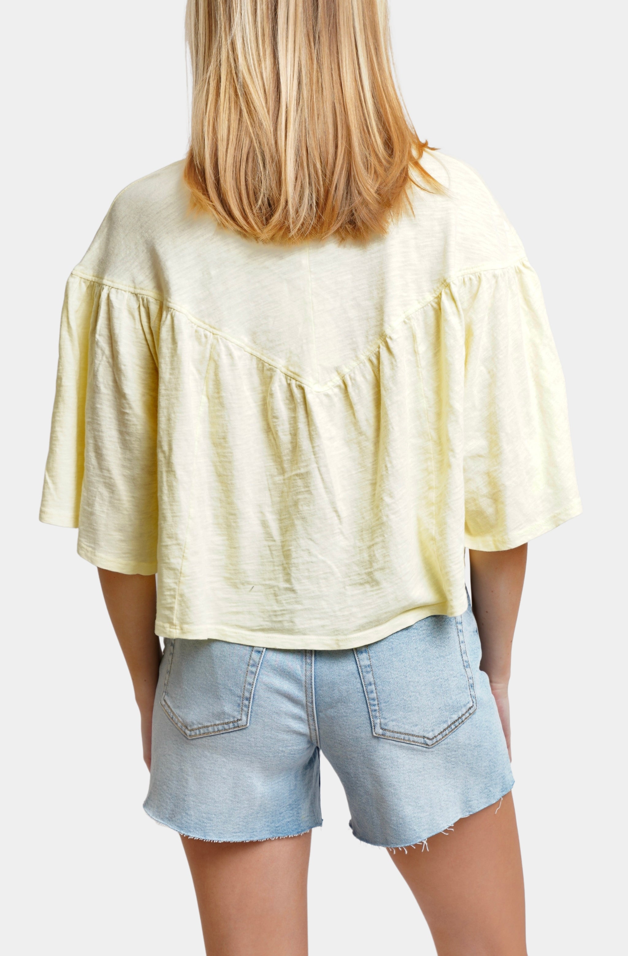 V Yoke Henley Blouse