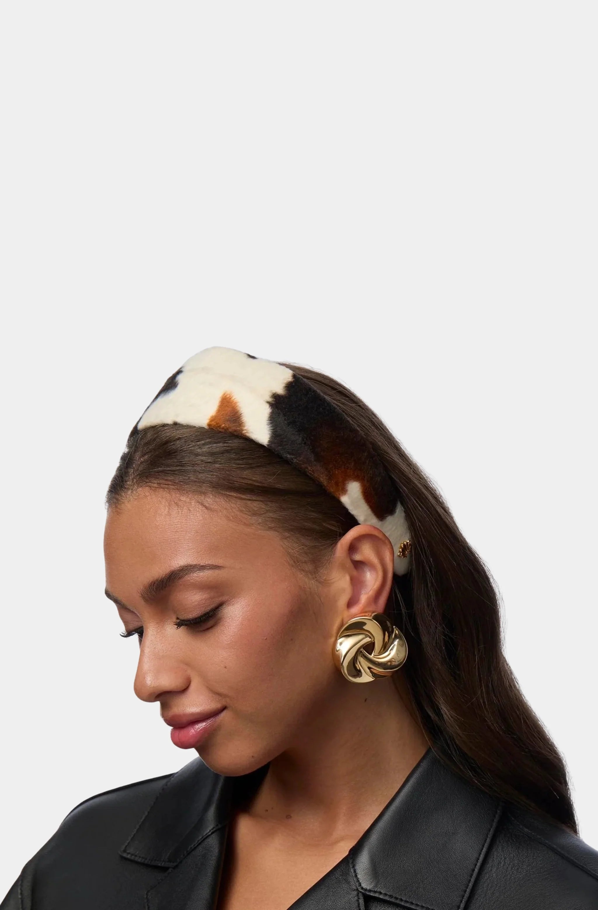 Brigitte Faux Cowhide Headband
