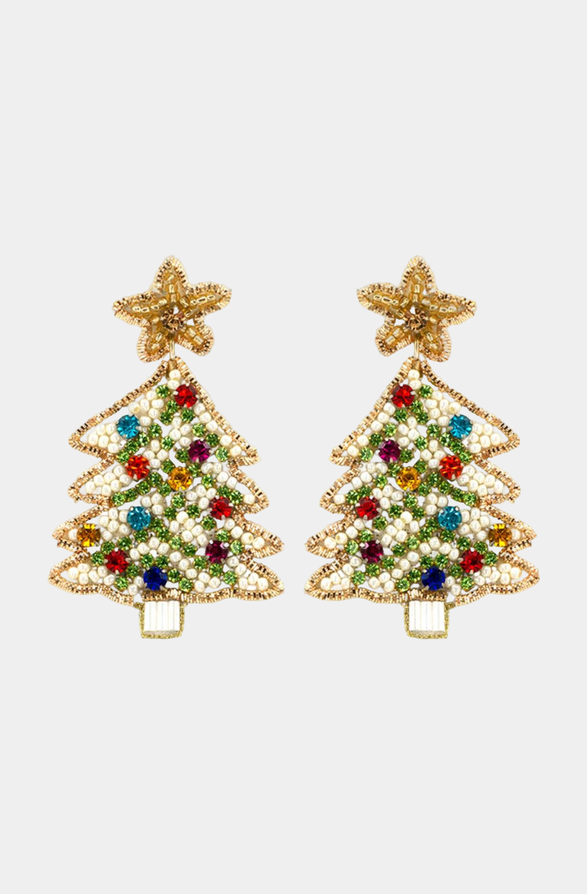 Maelle Earrings in Gold — Christmas tree earrings