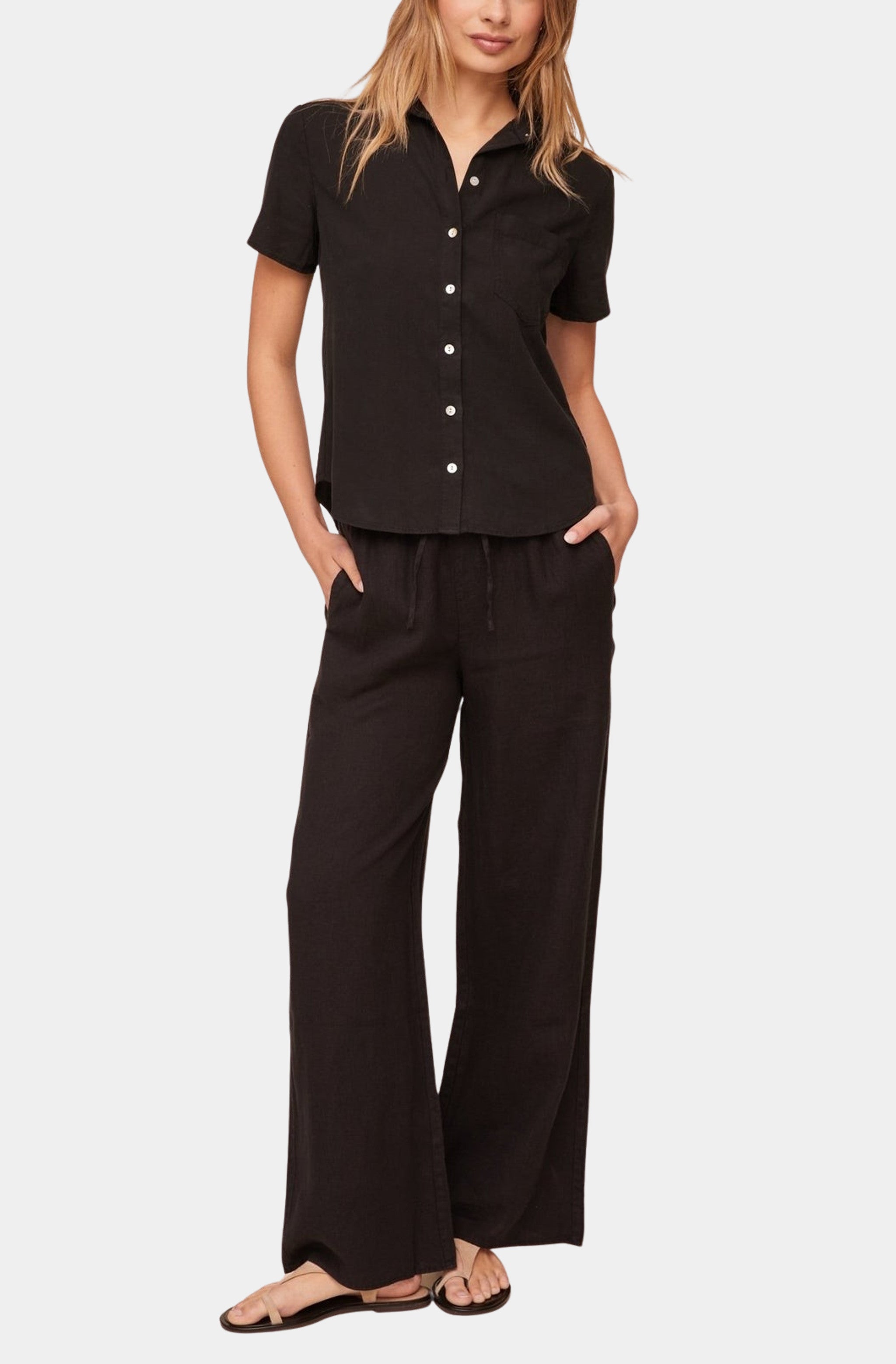 Cap Sleeve Trimmed Shirt