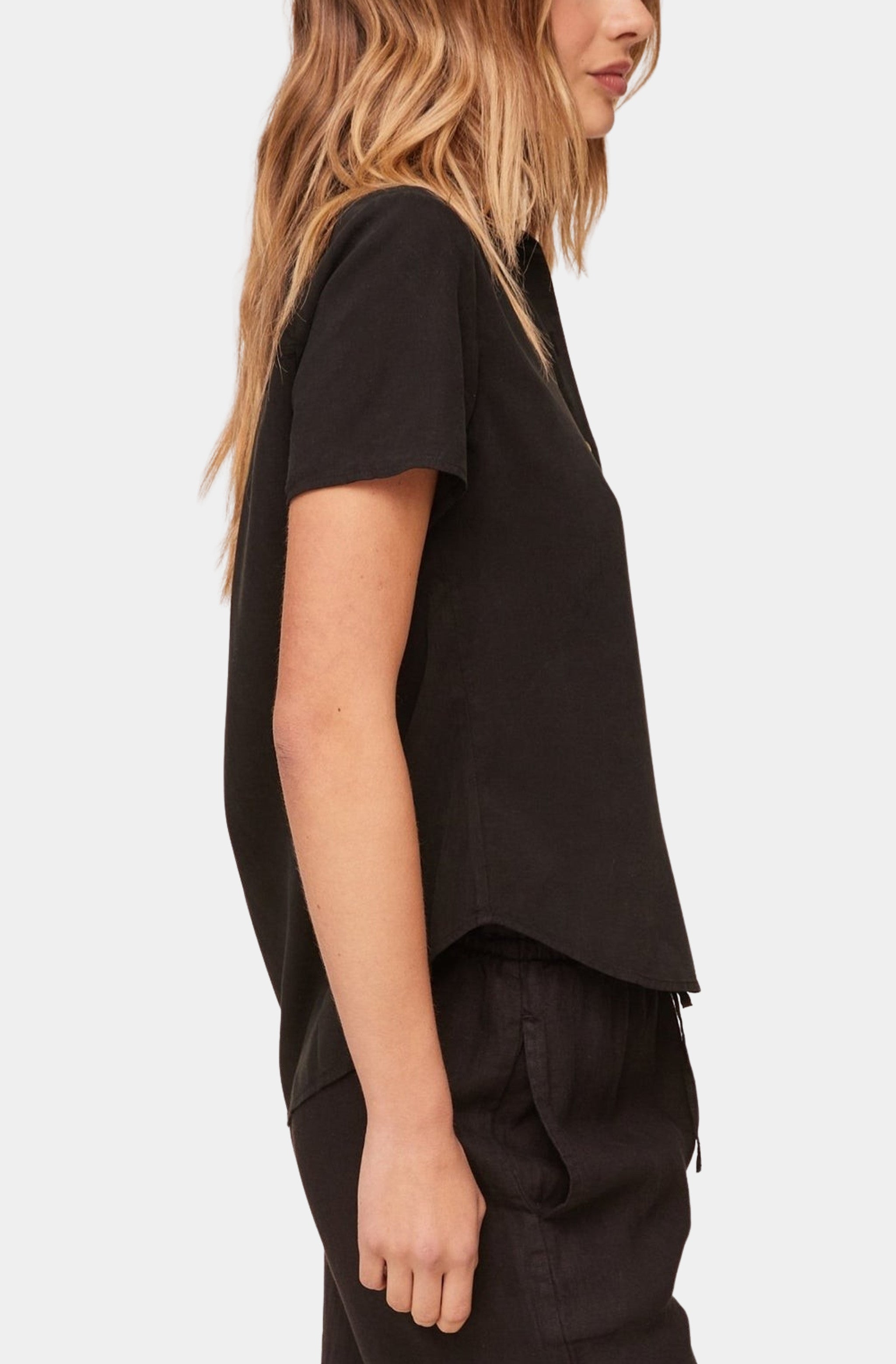 Cap Sleeve Trimmed Shirt
