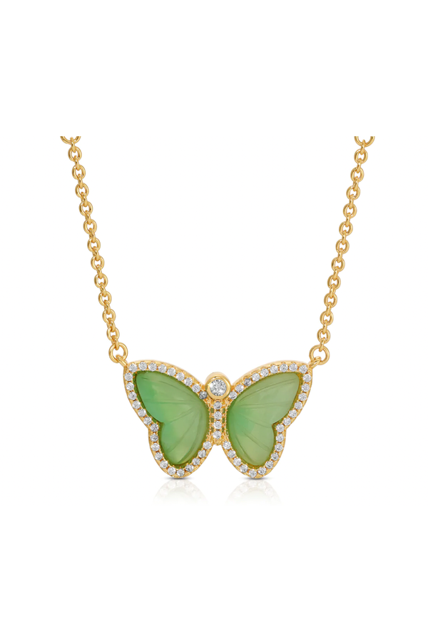 Allure Butterfly Necklace - Chrysoprase