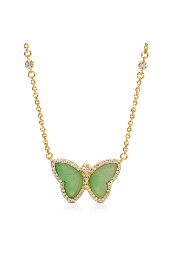 Allure Butterfly Necklace - Chrysoprase